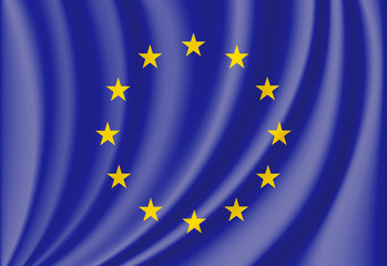 waving flag of european union