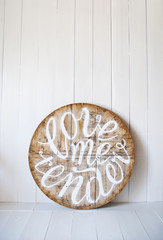 Love words.Love me tender. Letters written on wooden background 