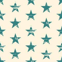 Fototapeta premium Grunge Stars - Blue Seamless Pattern