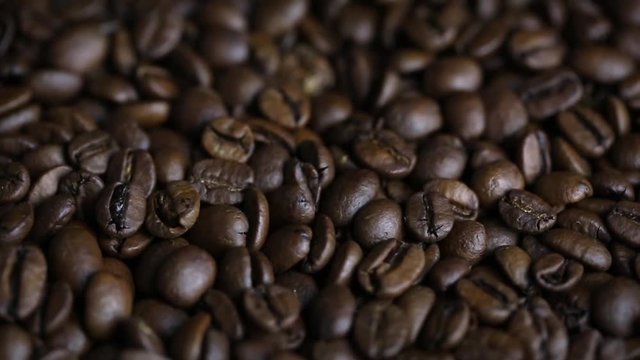 Rotating Coffee beans. 1280x720. Slow Motion
