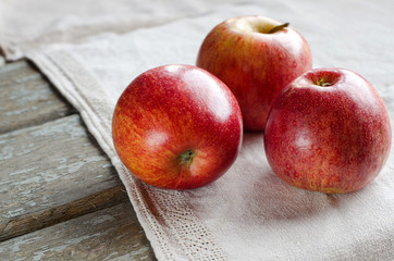 Red apples. A rustic style.