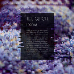 Vector frame for text with glitch effect.
