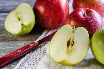 Juicy apples. Harvest. The season of apples.