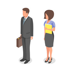 Vector illustration of business people: man and woman.