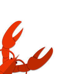 Isolated Flat Lobster on white empty background