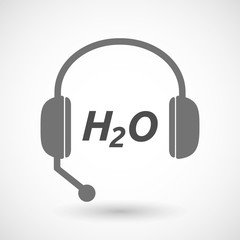 Isolated  headset icon with    the text H2O