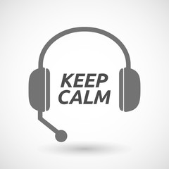 Isolated  headset icon with    the text KEEP CALM