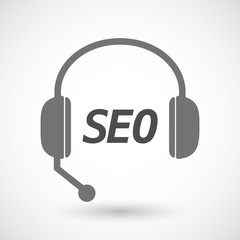 Isolated  headset icon with    the text SEO