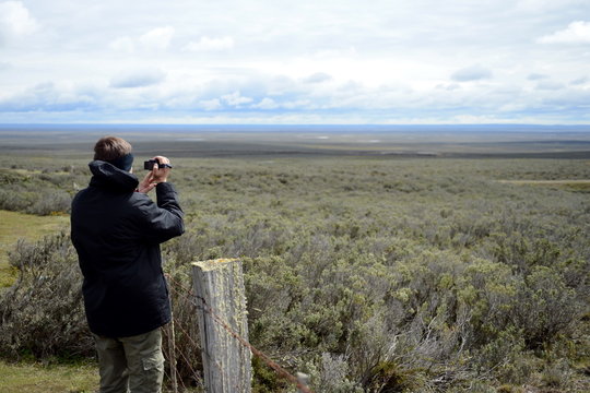 Tourist in Tierra del Fuego