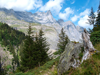Fototapeta na wymiar Alpine mountain Switzerland, Unterstock, Urbachtal