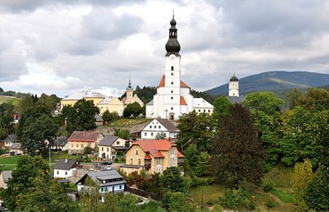 Church and city Branna, Czech Republic, Europe