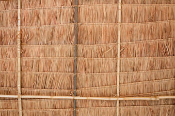 Rural house roof made of cogon grass,thatch roof background,Basketwork,Straw pattern roof background and texture