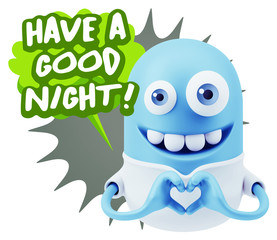 3d Rendering. Romantic Emoticon with hands forming a heart drawi