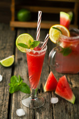 Fresh watermelon, mint and lemon