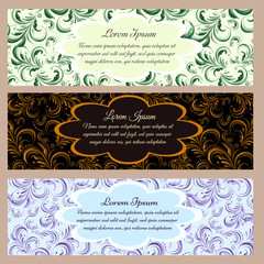 Vintage floral banner set