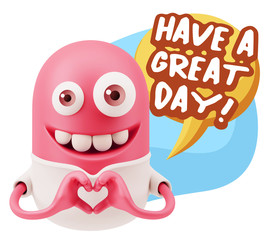 Obraz premium 3d Rendering. Romantic Emoticon with hands forming a heart drawi