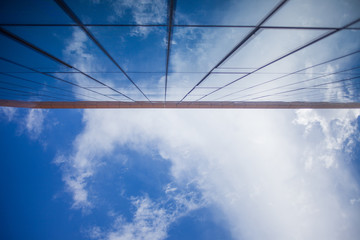 Fototapeta premium facade of glass office building, the view from bottom up