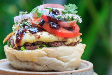 Hamburguesa en Salsa BBQ