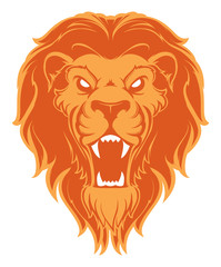 Roaring lion head mascot. Label. Logotype. Isolated on white background