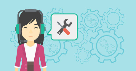 Technical support operator vector illustration.