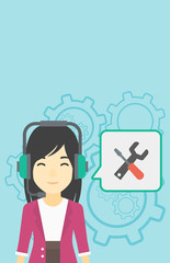 Technical support operator vector illustration.