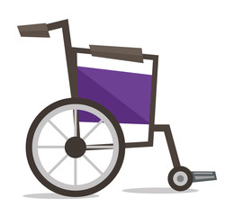 Side view of empty wheelchair vector illustration