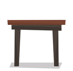 Brown wood coffee table vector illustration.