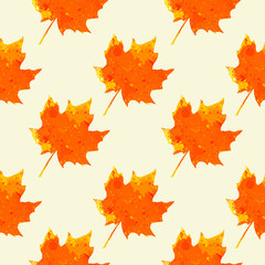 Obraz premium Watercolor maple leaves pattern