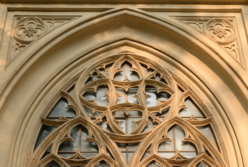 Old window in the style of English Gothic.