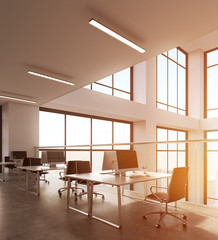 Sunlit office interior