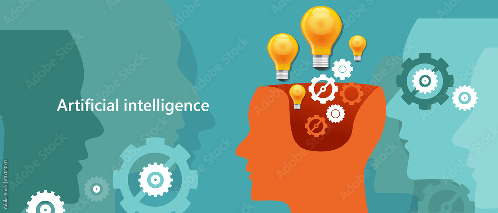 Aufkleber ai artificial intelligence computer technology to create human-like robot brain