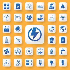 App icon energy sign Icons set. vector illustration.