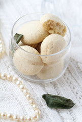 lemon cookies in a glass jar