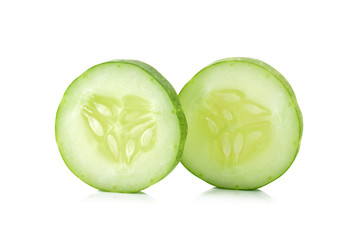 Slice cucumber isolated on the white background