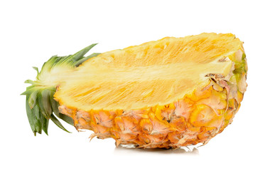 Half of pineapple isolated on white background