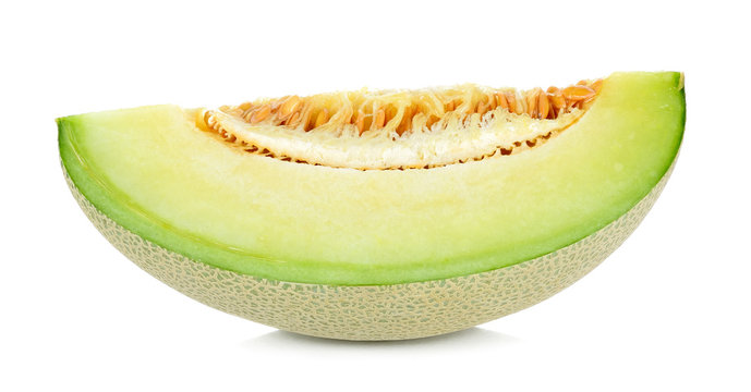 Slice Melon fruit isolated on the white background