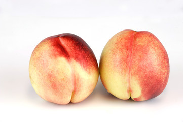 fresh white peach isolated on white background