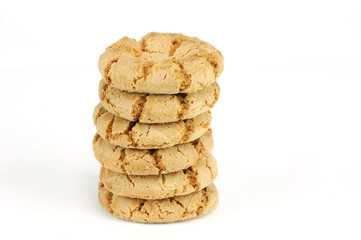 stacking cookies isolated on white background