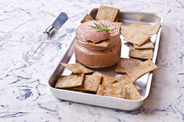 Liver pate with crisps