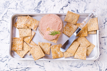 Liver pate with crisps