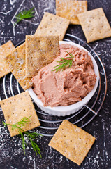 Liver pate with crisps