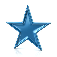 3d illustration of blue five-pointed star