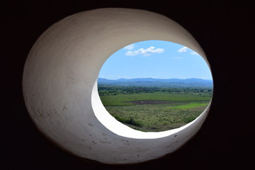 Blick aus einem Turmfenster auf Kuba