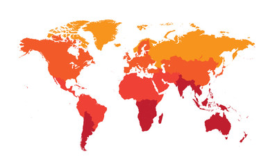 world map flat design red color