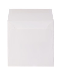 Blank envelope close-up isolated on a white background.