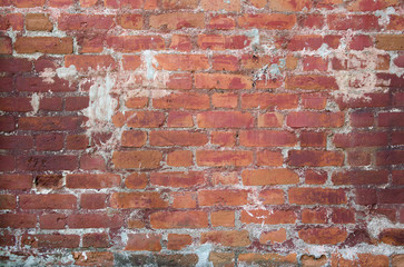 Red vintage old brick wall texture background