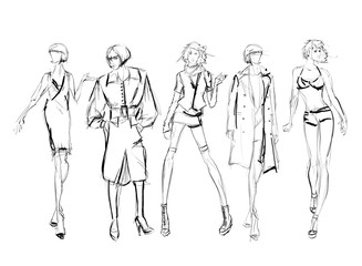 Sketch. Fashion Girls