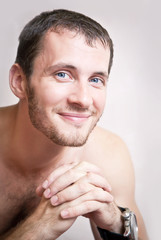 Obraz premium Portrait of happy smiling attractive man close up