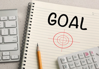 set goal concept on notebook