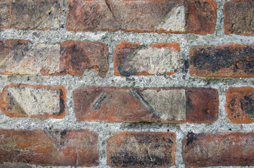 Red vintage old brick wall texture background